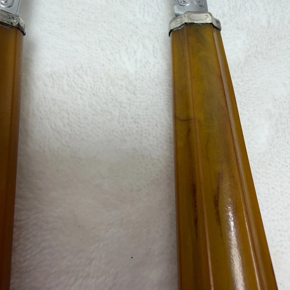 VTG Butterscotch Amber Marbled Salad Serving Set Fork and Spoon MCM Retro Farm